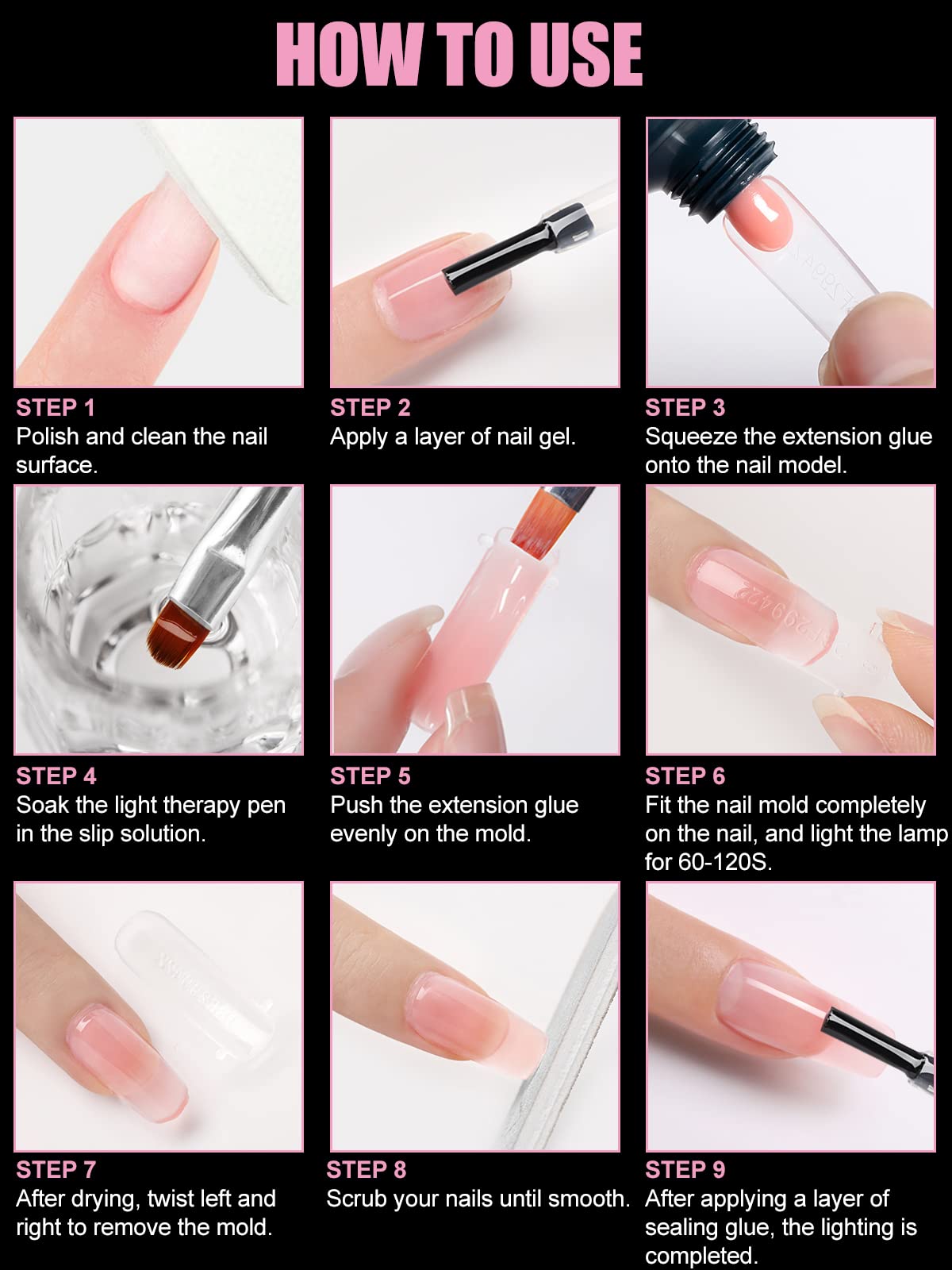 Kalolary 120PCS Clear Gel Nail Forms - Full Cover Dual System with C Curve for Nail Extensions | DIY Manicure & Nail Art Tools for Salon & Home Use