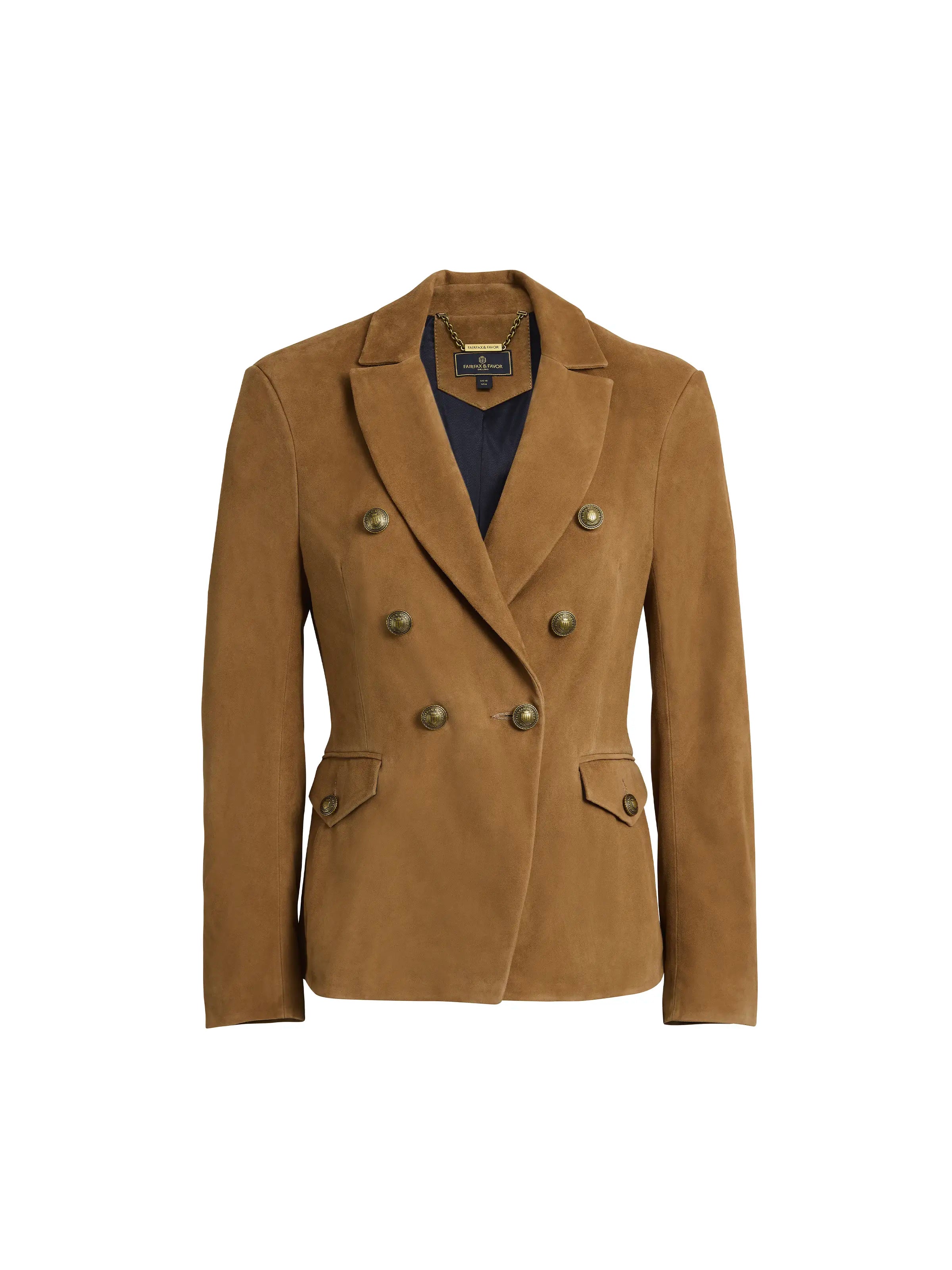 Daphne Blazer in Tan Suede - Women's Stylish Jacket for Office, Date Night & Fall Fashion | Premium Suede Outerwear