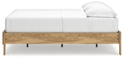 Bermacy Full Platform Bed Frame - Queen Size, Modern Minimalist Wooden Bed with Sturdy Slat Support for Bedroom, Guest Room, or Studio Apartment