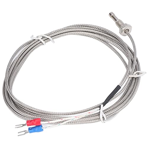 High Accuracy WRNJ-M6 Thermistor Temperature Sensor Probe - 2000mm Straight Shank for PID Controllers | Industrial HVAC, Food Processing & Laboratory Use