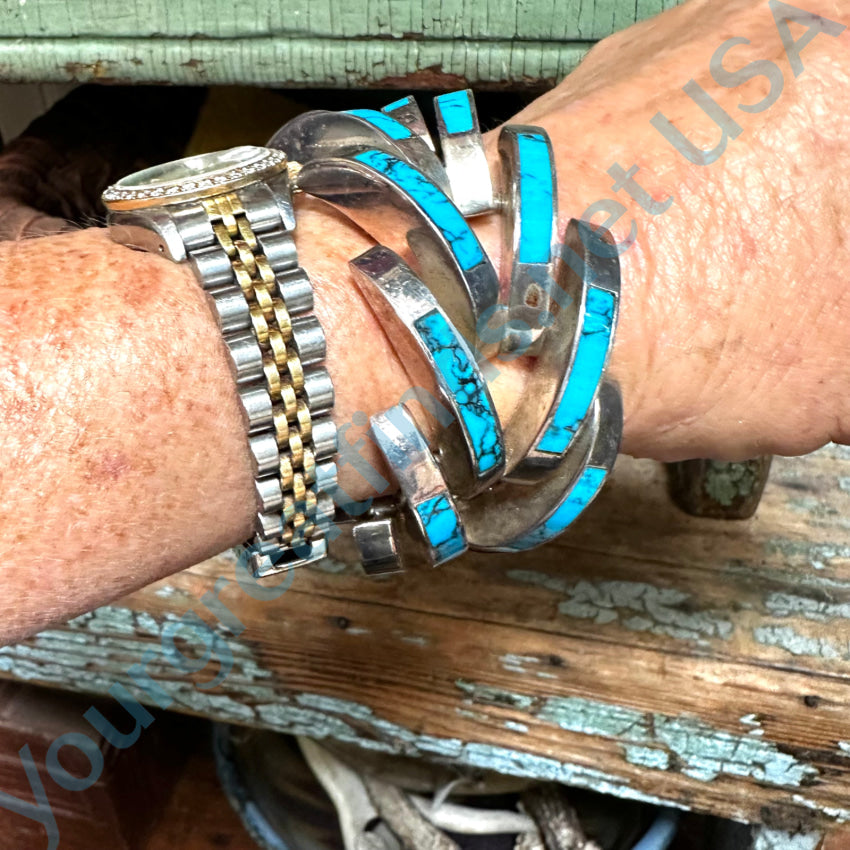 Vintage Mexican Sterling Silver & Turquoise Claw Bracelet - Handmade Boho Jewelry for Women, Unique Southwest Style Gift for Her - Perfect for Festivals, Parties & Everyday Wear