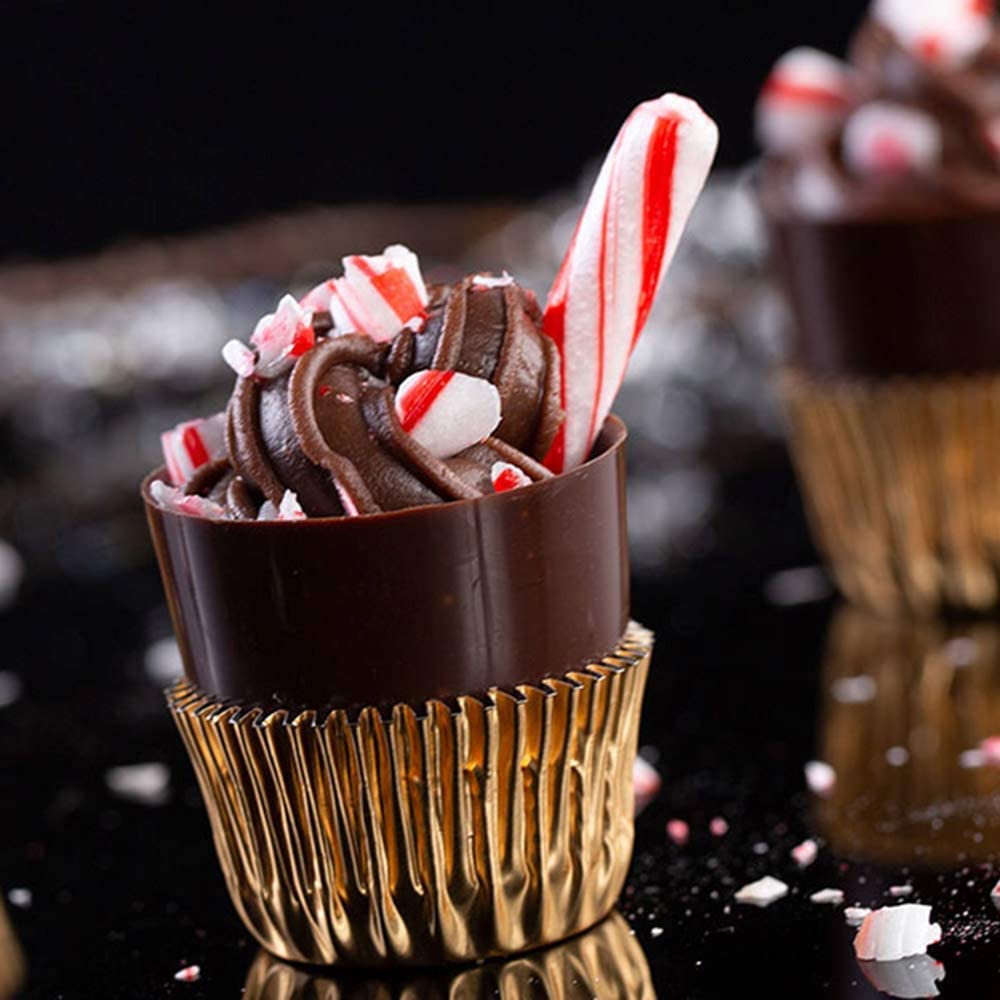 Dark Chocolate Liqueur Cups - 60 Mini Dessert Shells for Gifts & Parties