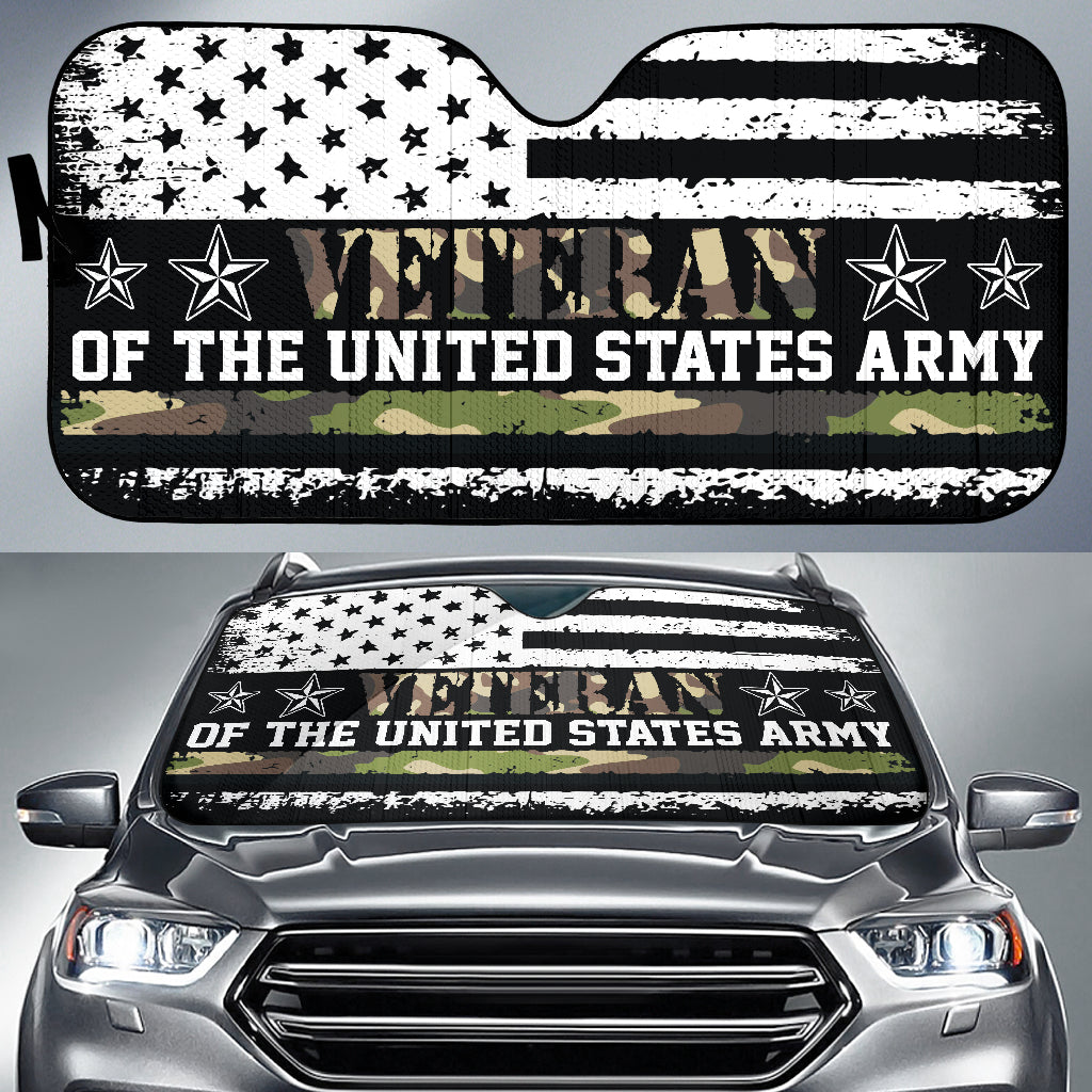 American Flag Camo Car Sun Shade - Proud US Army Veteran Auto Accessory for Windshield Protection | Perfect for Trucks, SUVs & Military Supporters