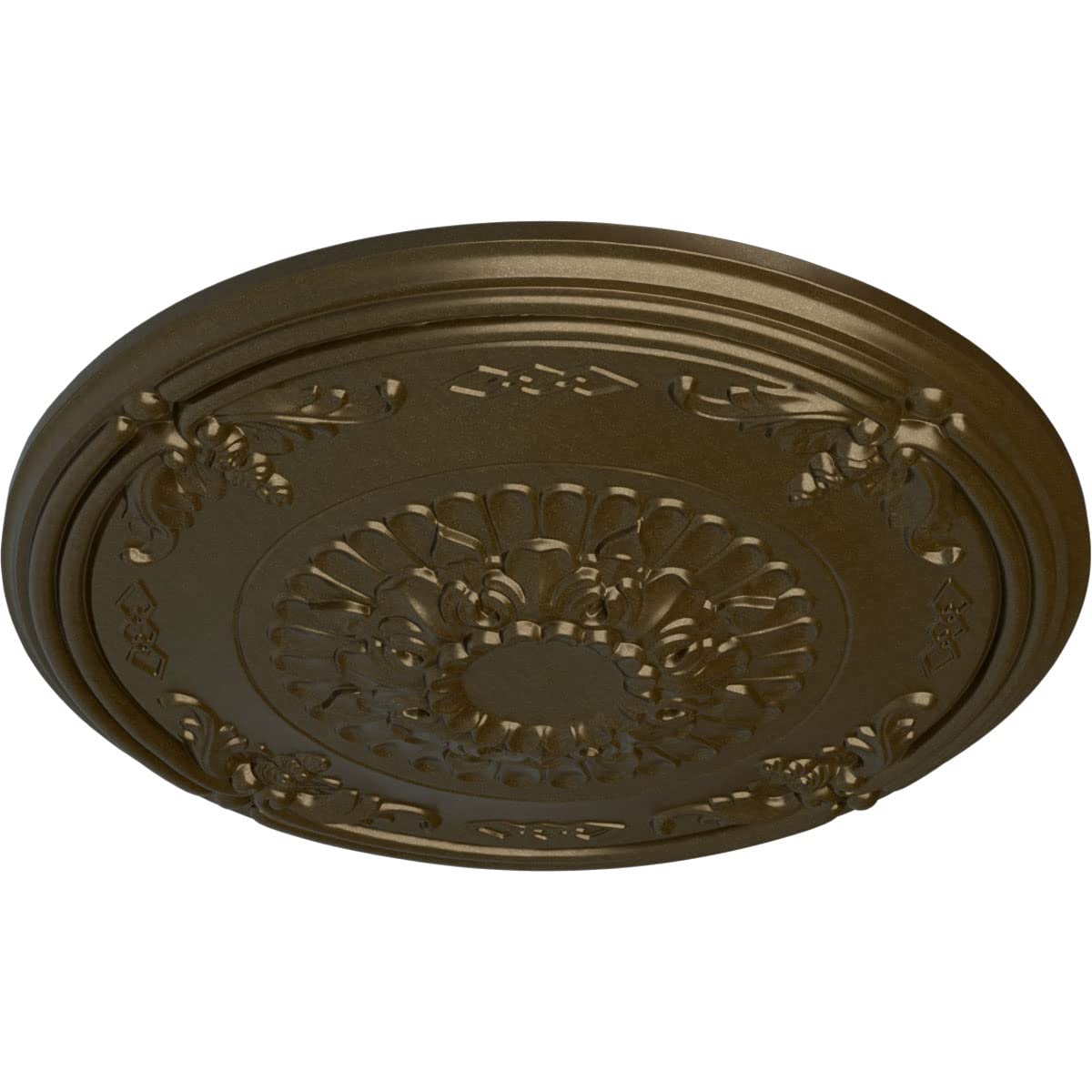 Ekena Millwork Athens Ceiling Medallion - Hand-Painted Brass Finish for Elegant Home Decor & Victorian Style Interior Design