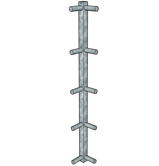Galvanized Steel Corner Fixture for 5-Rail Continuous Fencing Panels - Heavy Duty Fence Connector for Farm, Garden & Ranch Security