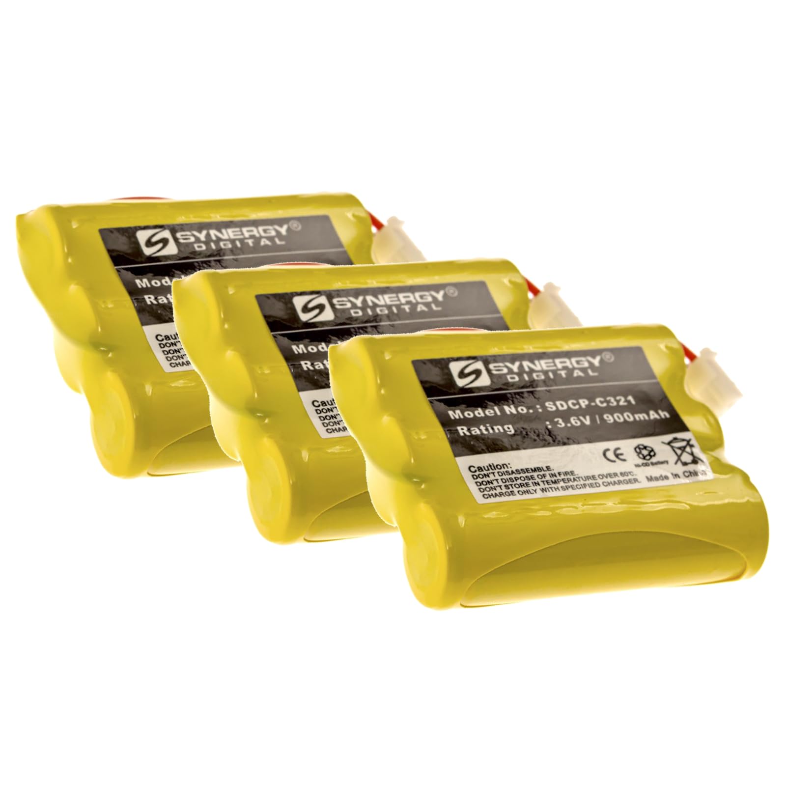 Synergy Digital Rechargeable Cordless Phone Batteries - 3.6V 900mAh Ni-CD Battery Pack (3-Pack) | Replacement for Radio Shack 23-934 | Perfect for Home & Office Cordless Phones | Long Lasting Power for Clear Calls