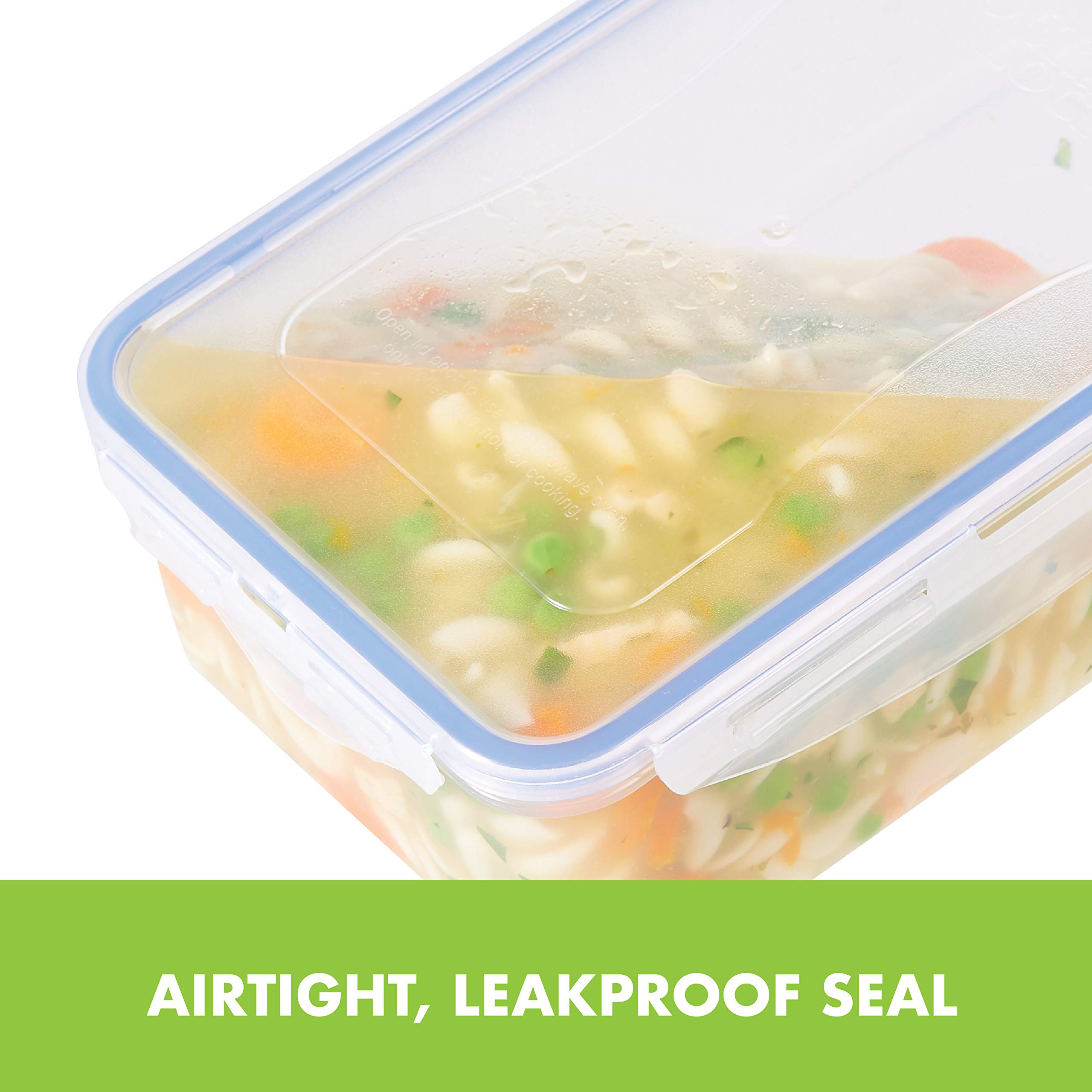 LocknLock 50-Ounce 3-Compartment Square Lunch Box - BPA-Free Food Storage Container for Meal Prep, Office Lunch & Picnics - Clear Plastic Divided Container for On-the-Go Meals