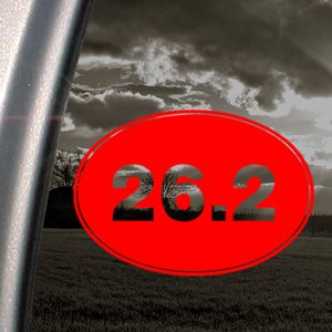 26.2 Oval Marathon Running Car Decal Sticker - Red Vinyl Decal for Runners, Athletes & Marathon Enthusiasts - Perfect for Cars, Windows, Laptops & Water Bottles to Show Your Running Pride