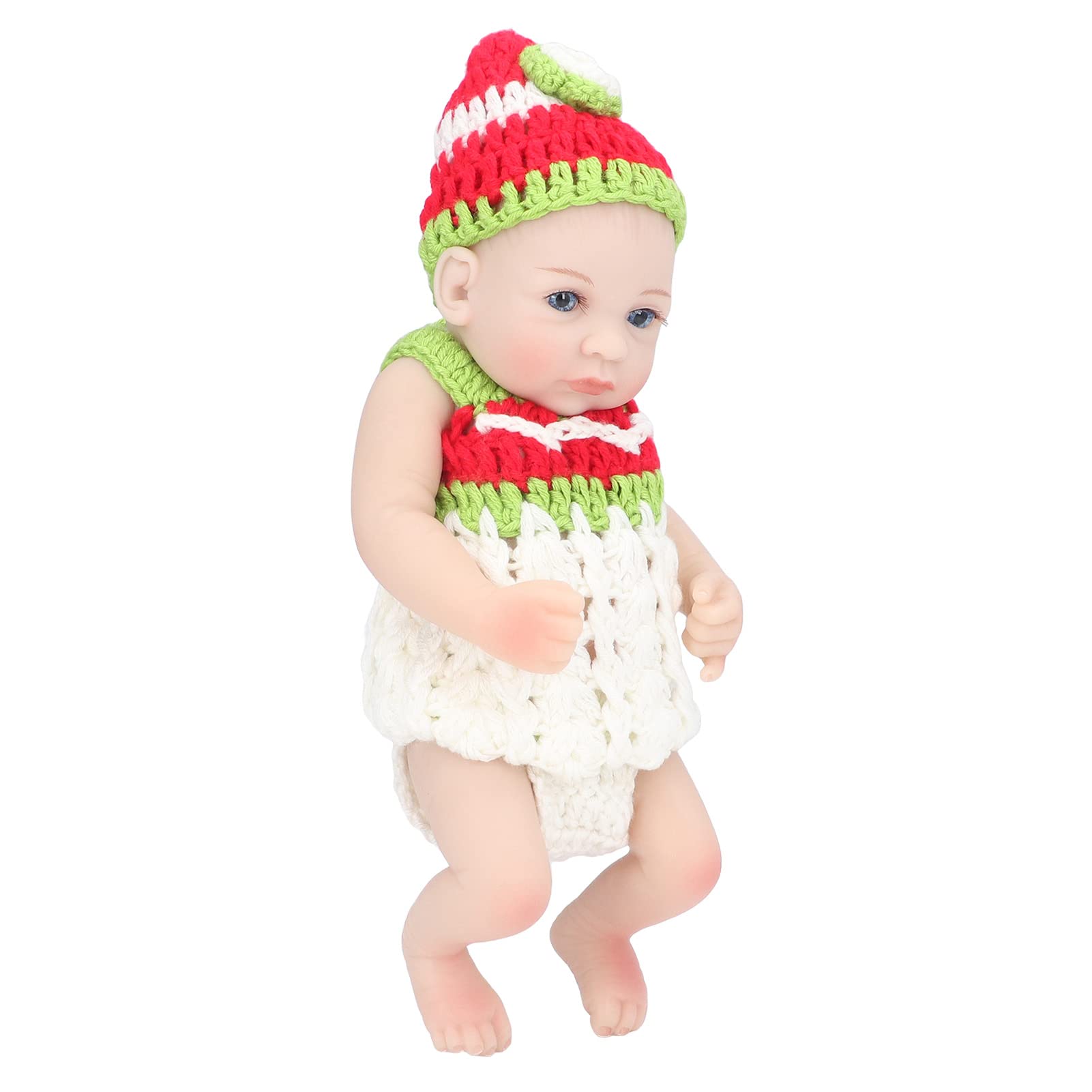 Jopwkuin 10 Inch Realistic Reborn Baby Doll - Washable Silicone Lifelike Newborn Girl Toy with Delicate Eyelashes (Eyes Open, White) for Kids 3+ Years | Perfect for Pretend Play, Gift Giving & Early Childhood Development