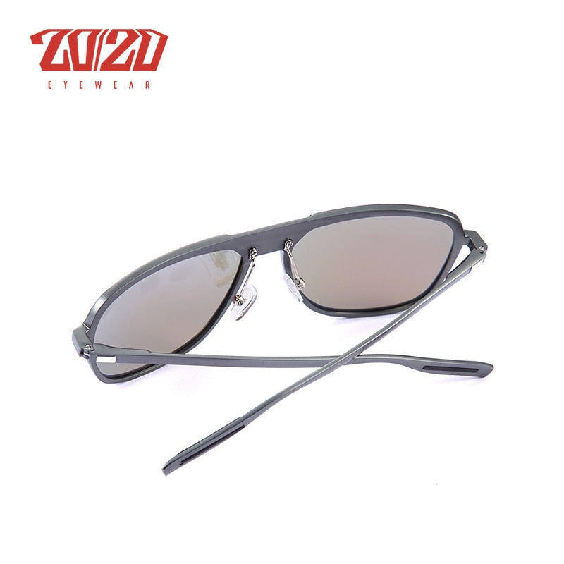 20/20 Unisex Full Rim Square Aluminum Polarized Sunglasses PK017 - Stylish UV Protection for Outdoor Activities, Driving & Fashion