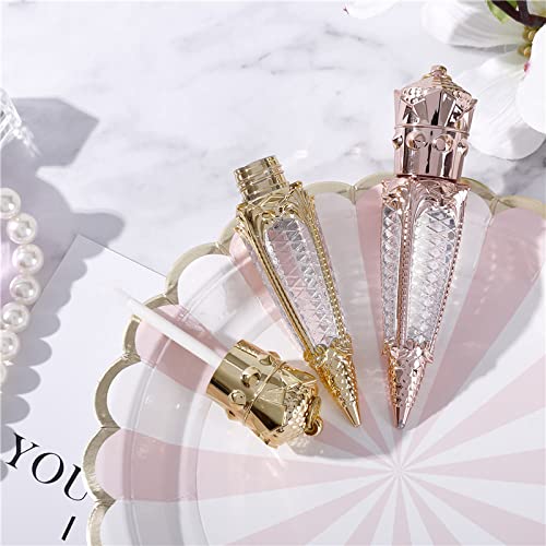 COSIDEA 4ml Rose Gold Crown Empty Lip Gloss Tubes with Custom Logo - Refillable Lip Gloss Containers for DIY Makeup, Gift Packaging & Keychain Accessories - Perfect for Beauty Salons, Party Favors and Personal Use