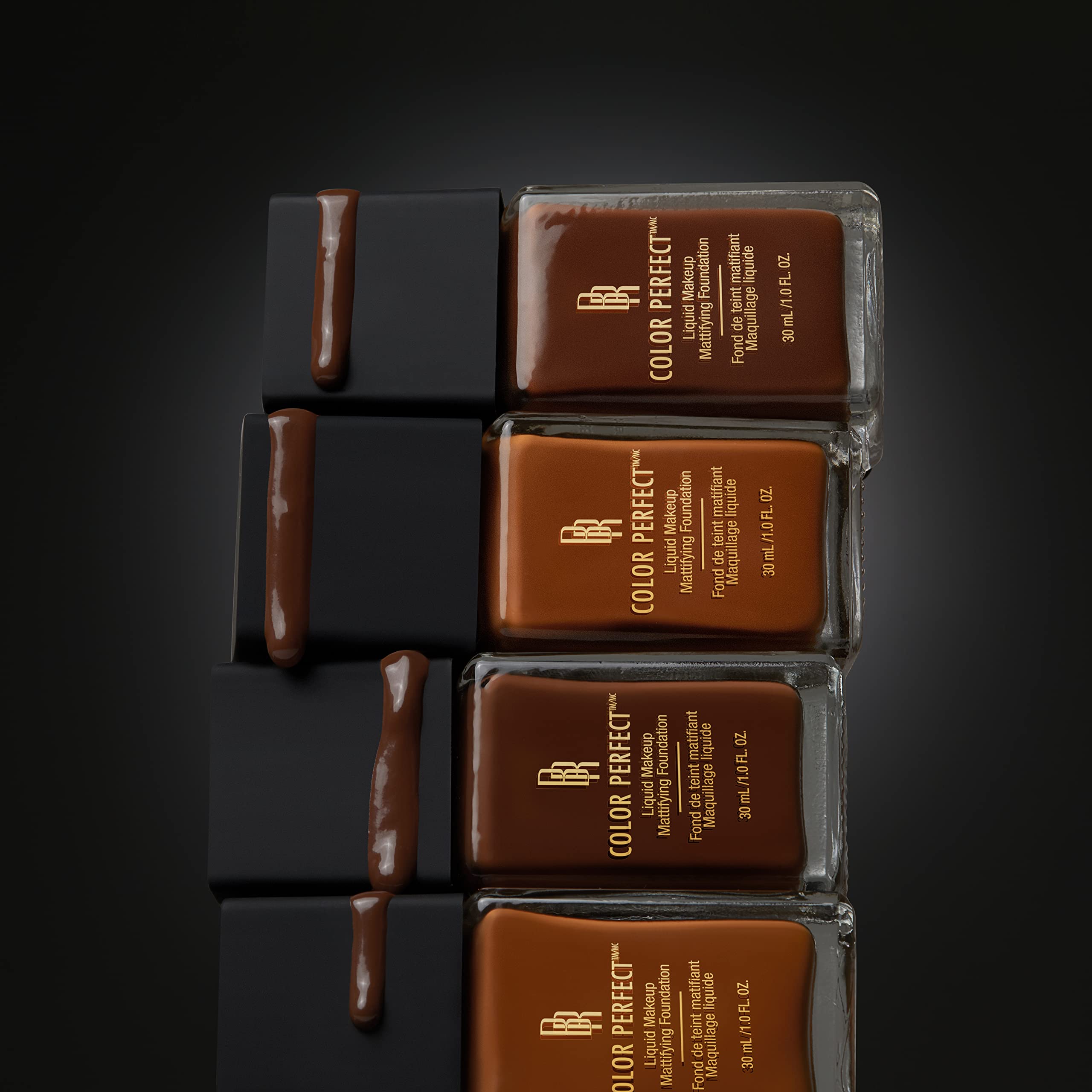 Black Radiance Color Perfect Liquid Make-Up Foundation - Deep Amber Shade, 1 Fl Oz - Full Coverage, Oil-Free Formula for Dark Skin Tones | Perfect for Daily Wear, Special Occasions & Professional Makeup Looks