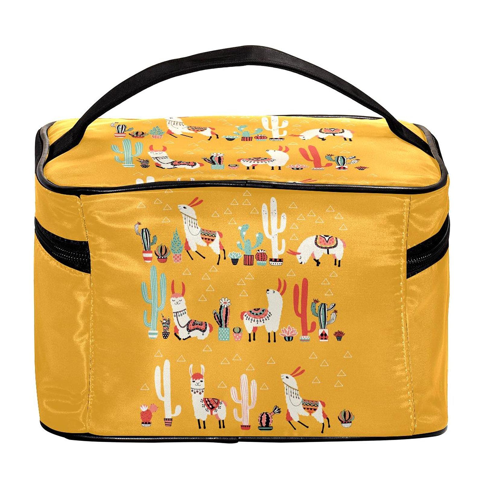 Stylish Large Llama Cactus Cosmetic Bag - Waterproof Travel Makeup Case with Zipper, Perfect Toiletry Organizer for Women & Girls | Great for Vacation, Gym, Beach Trips & Daily Use