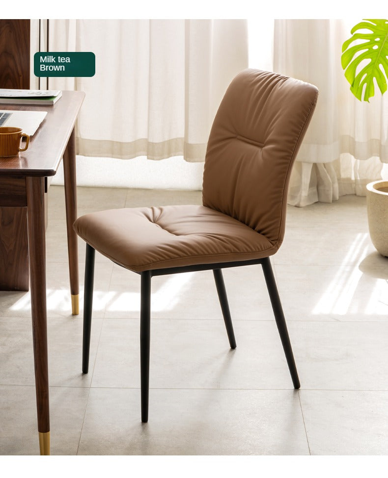 Premium Organic Leather Soft Chairs - Set of 4 for Living Room, Dining Room & Office - Comfortable Modern Seating Furniture for Home & Workspace