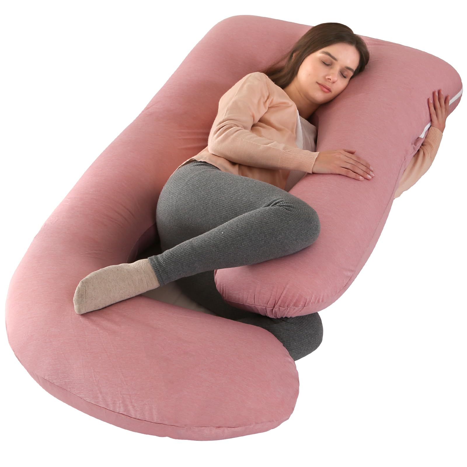 BATTOP Pregnancy Pillow for Sleeping - Maternity Body Pillow with Cooling Removable Cover, Back & Hip Support for Pregnant Women - Comfort for Belly, Legs & Full Body - Perfect for Side Sleepers & Pregnancy Must Haves (Great for Bed Rest, Nursing & Relaxation)