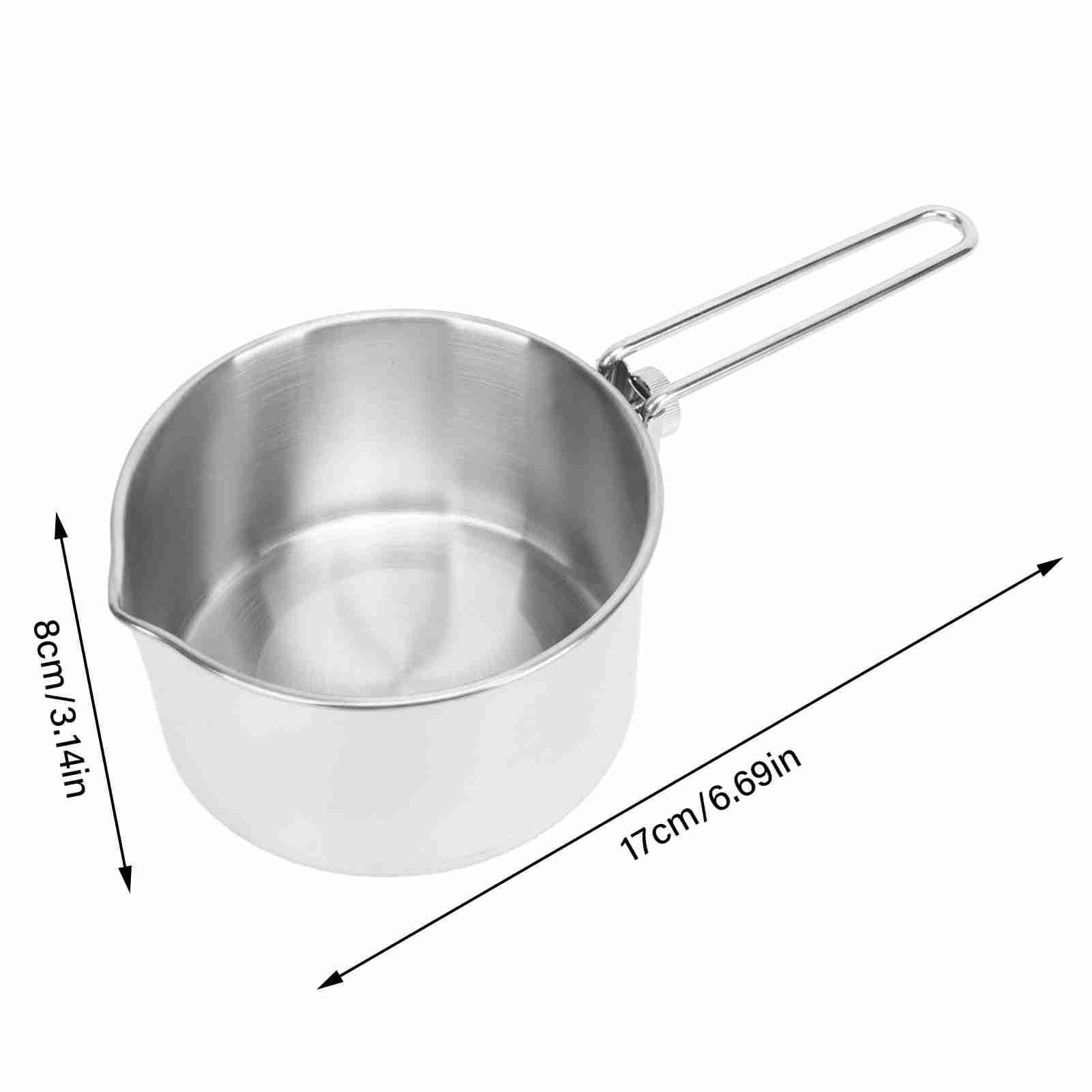 1L 304 Stainless Steel Portable Camping Pot with Foldable Handle - Lightweight Backpacking Cookware for Camping, Hiking & Outdoor Adventures - Perfect for Boiling Water, Cooking Meals & Picnics in the Wilderness