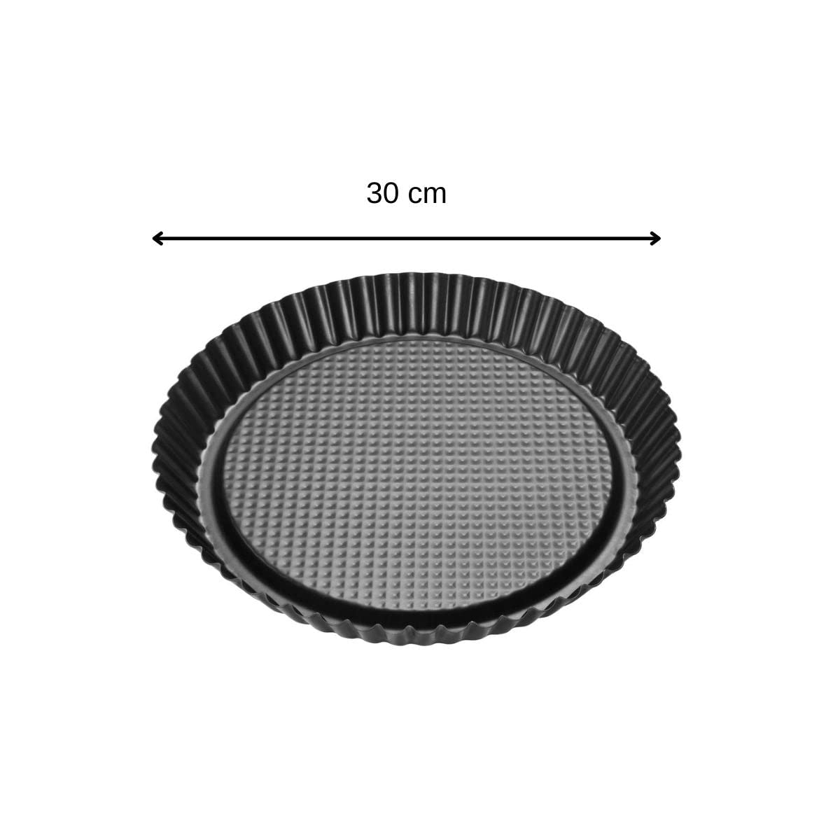 Zenker 11.81 Inch Non-Stick Pie Pan - Black Metallic Baking Dish for Apple, Pumpkin & Cherry Pies - Perfect for Thanksgiving, Christmas & Holiday Baking