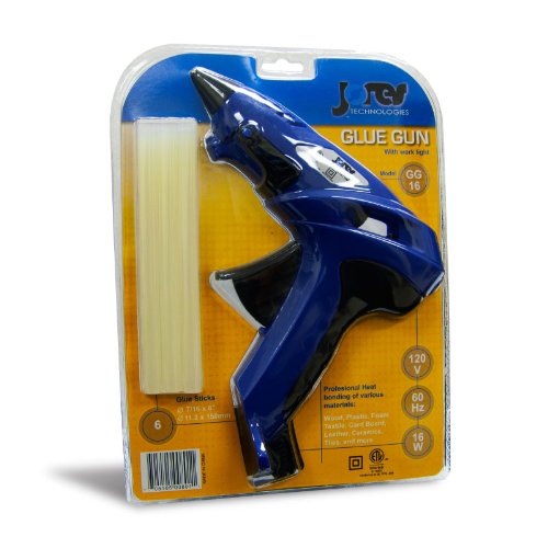 JORESTECH 16W 8-Inch Hot Glue Gun with LED Work Light - ETL Certified (Includes 6 Free Glue Sticks) - Perfect for DIY Crafts, Home Repairs & School Projects