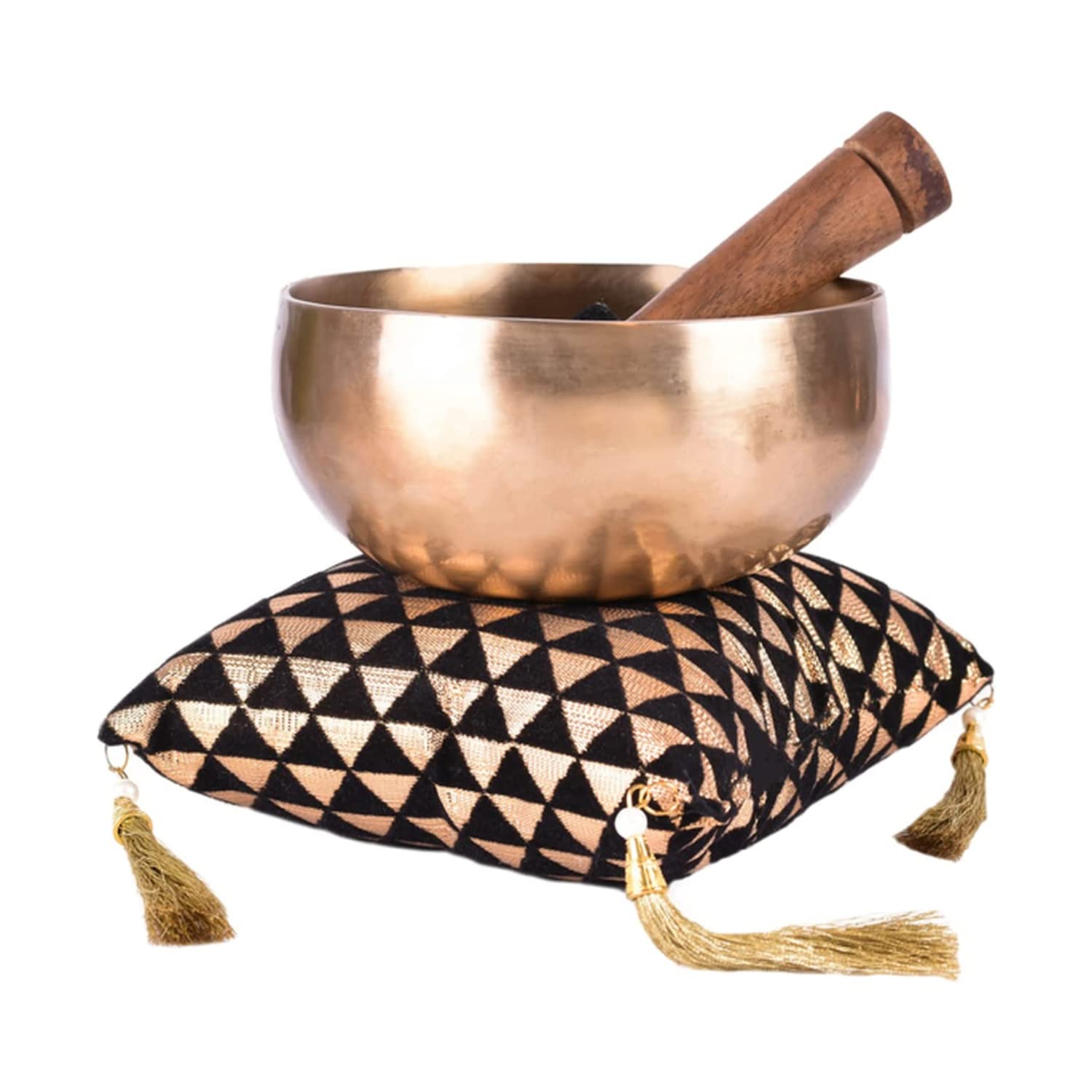 Premium Brass Tibetan Singing Bowl Set - 6 Inch Meditation Bowl for Chakra Healing, Yoga & Mindfulness Practice (37.65oz) - Handcrafted Buddhist Sound Bowl for Relaxation, Stress Relief & Spiritual Wellness