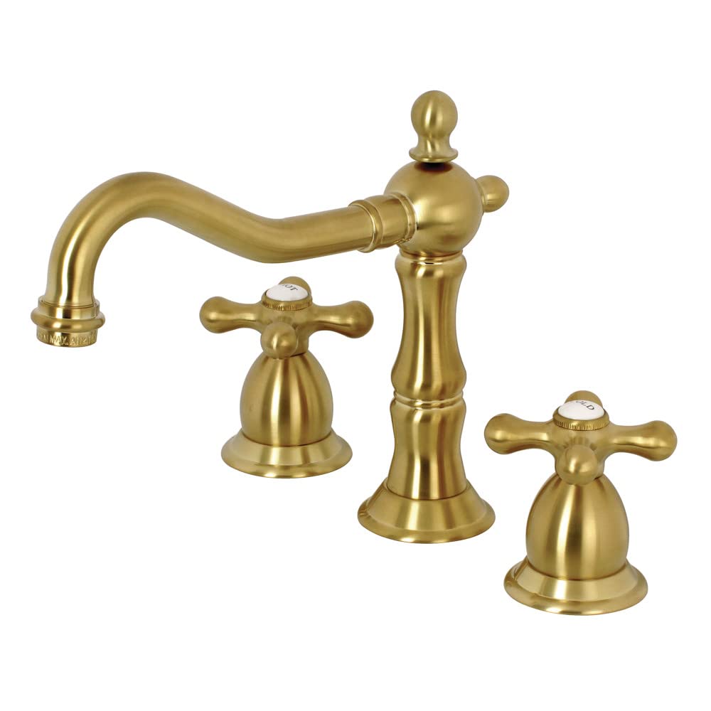 Kingston Brass KS1977AX 8 Inch Widespread Bathroom Faucet - Brushed Brass Finish - 8 x 7.56 x 7.44 Inches - Perfect for Modern Bathroom Vanities and Sink Upgrades