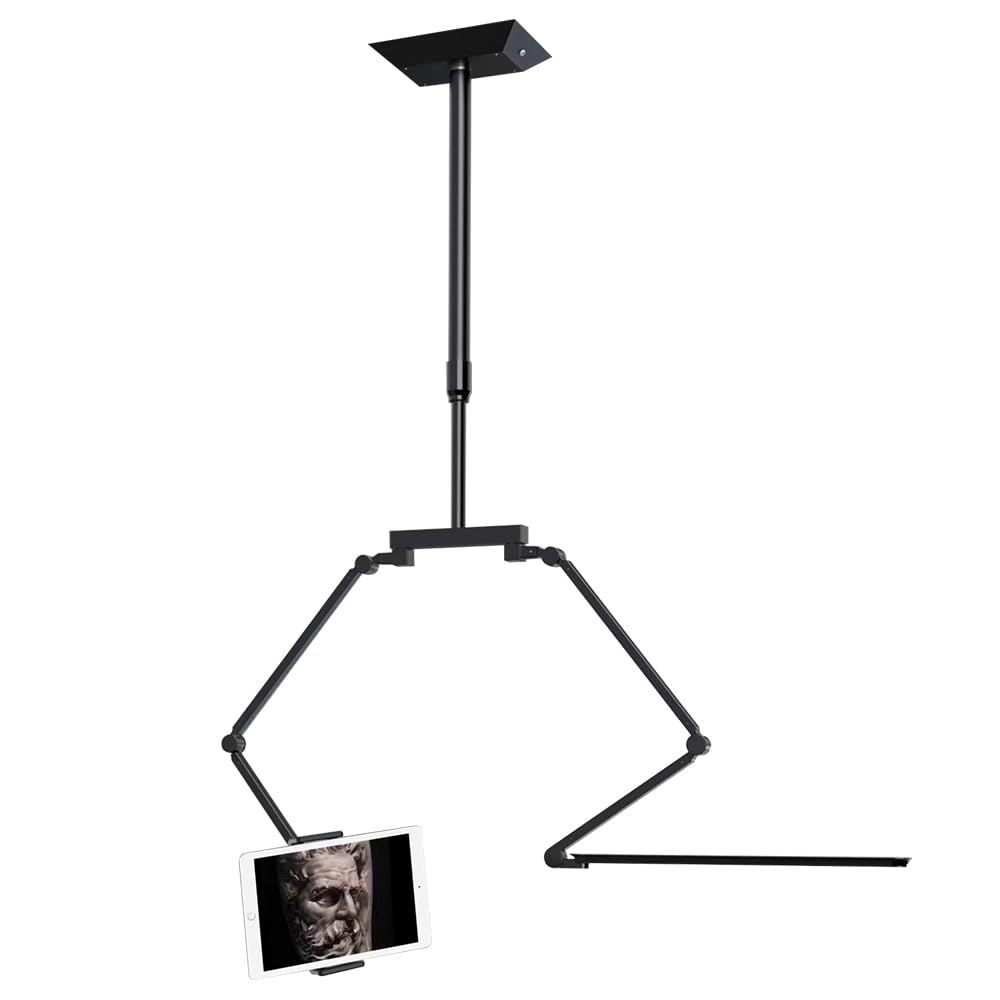 Professional Tattoo Artist Light - 360° Adjustable Swing Arm with Remote Control, 5 Color Temperatures & Stepless Dimming, Ceiling Mounted (Requires Hole Punch Installation) - Perfect for Tattoo Studios, Home Bedroom, Study Room & Live Streaming Setup