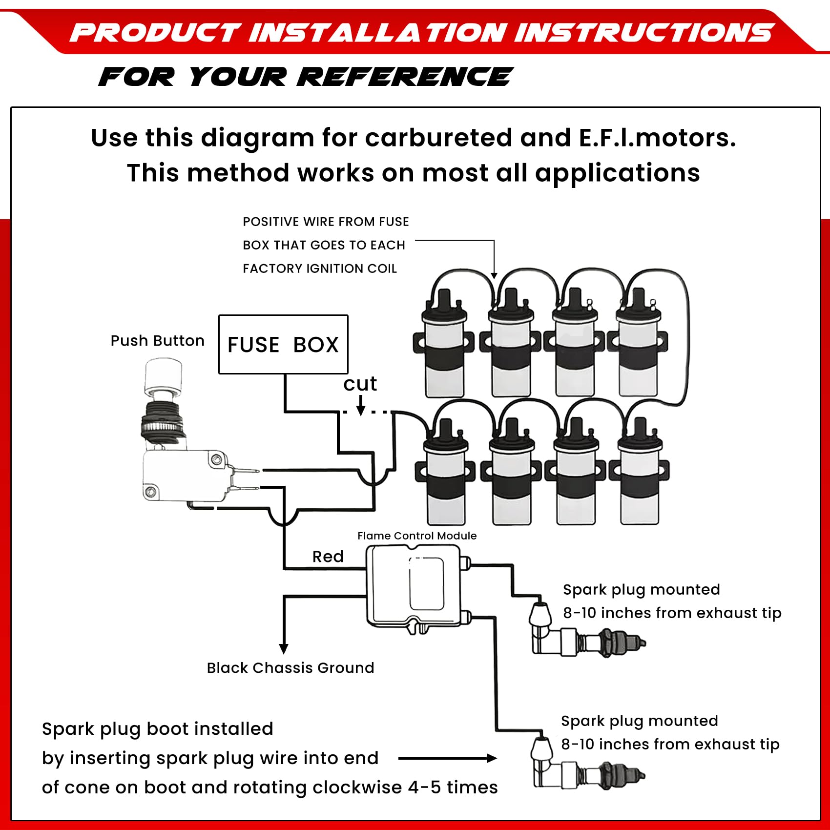 Dual Flamethrower Kit for Motorcycles, Cars & Trucks - Complete Exhaust Flame Thrower Kit with All Installation Accessories - Perfect for Car Shows, Racing Events & Custom Vehicle Upgrades