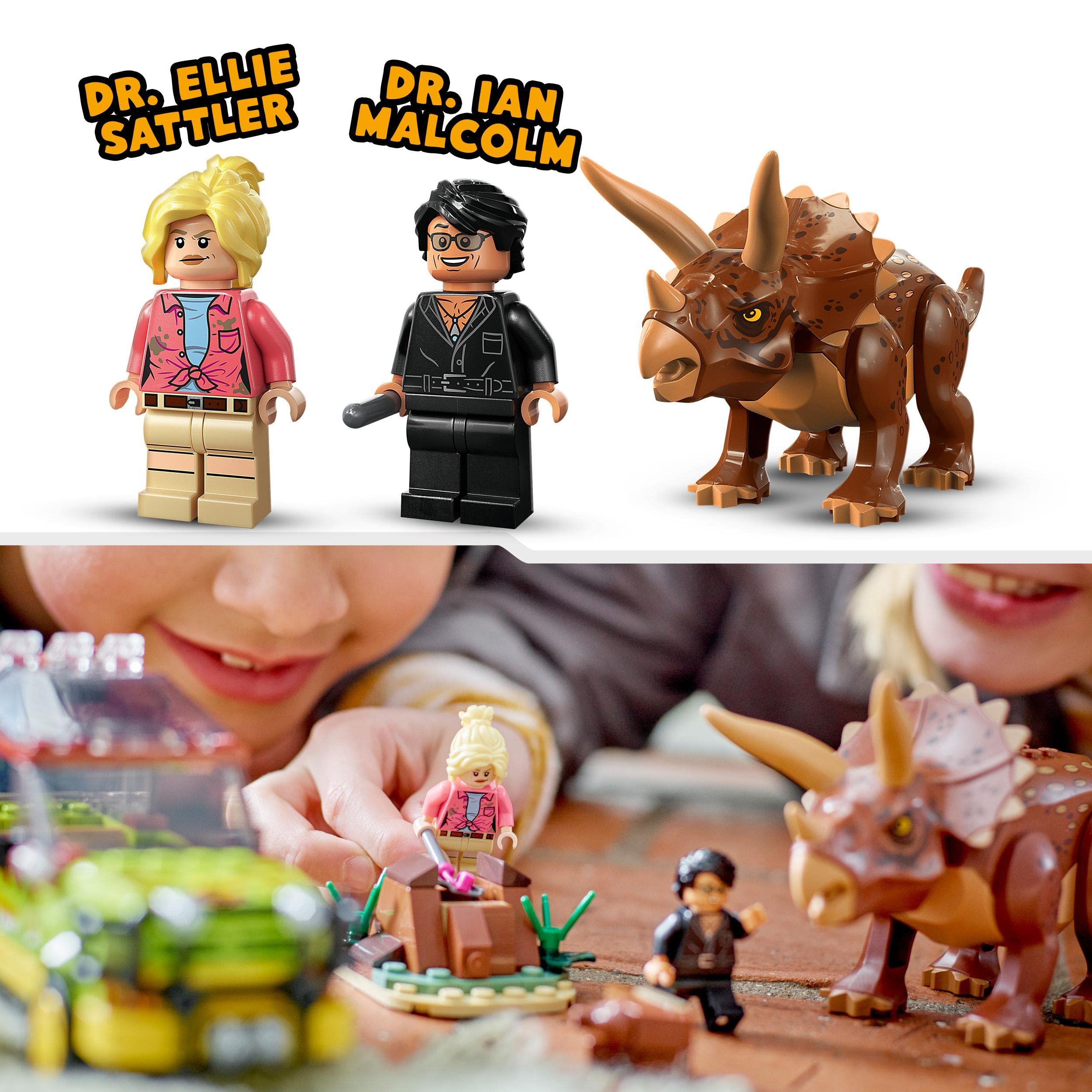 LEGO 76959 Jurassic Park Triceratops Discovery Dinosaur Toy Set with Ford Explorer Car for Boys & Girls Ages 8+, 30th Anniversary Collection – Perfect for Dinosaur Lovers & Jurassic Park Fans, Great for Playtime, Collecting & Gifting