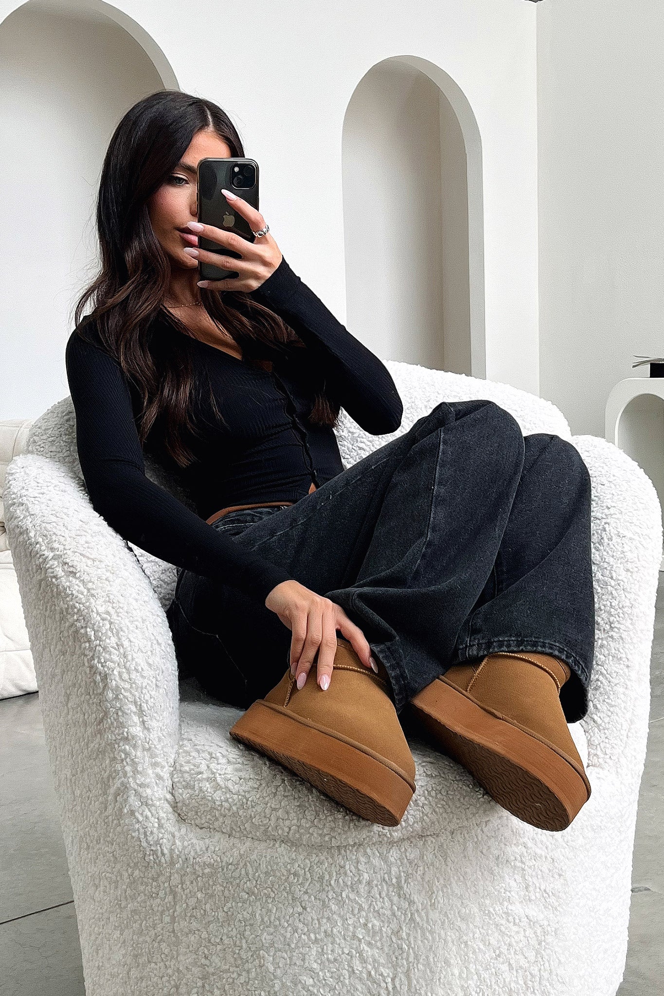 Eesha Women's Platform Boots in Chestnut Brown - Stylish & Comfortable Ankle Boots for Fall & Winter Fashion, Outdoor Walking, and Casual Outfits