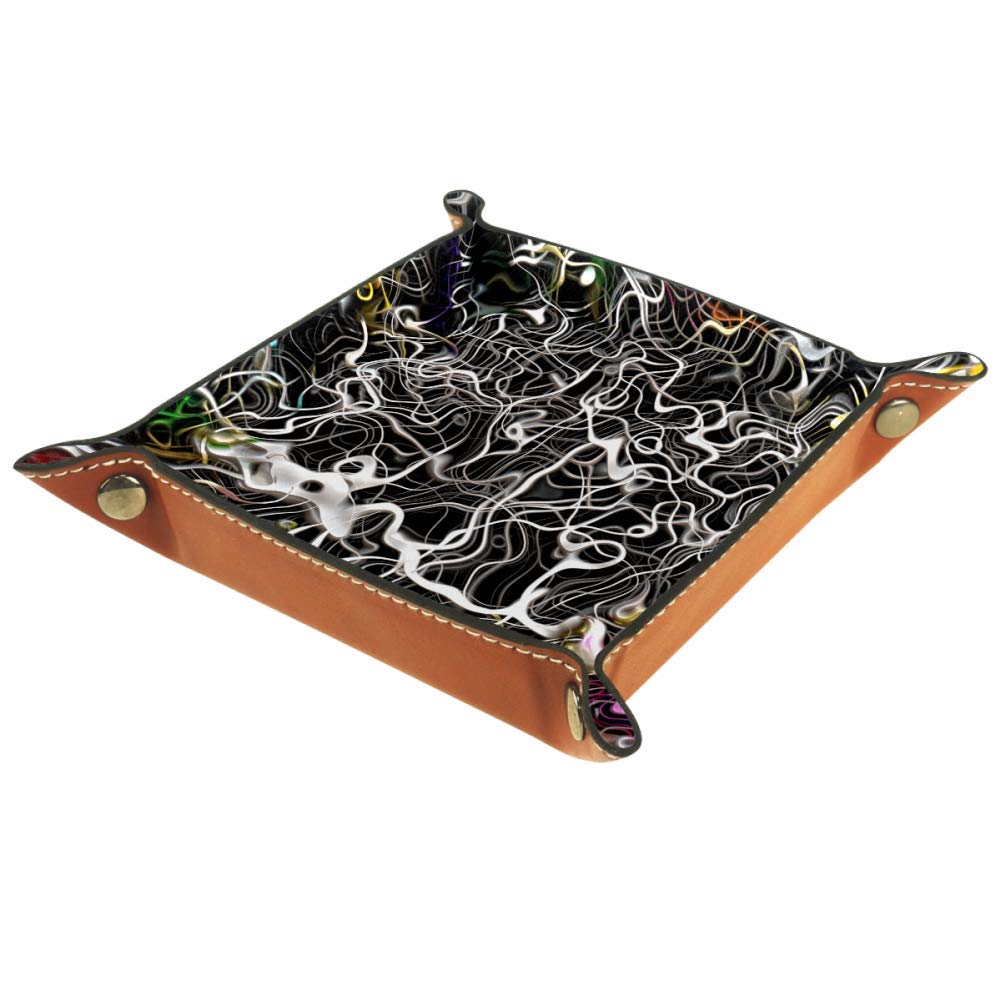 Premium Leather Valet Tray - Jewelry & Key Organizer for Desk, Watches, Phones - Home & Office Use