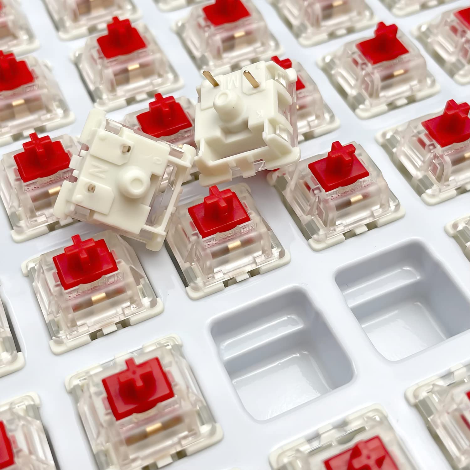 Gateron G Red Pro Switches - Pre-lubed 3pin RGB SMD Linear for Gaming Mechanical Keyboards (36pcs) - Perfect for Esports & Typing