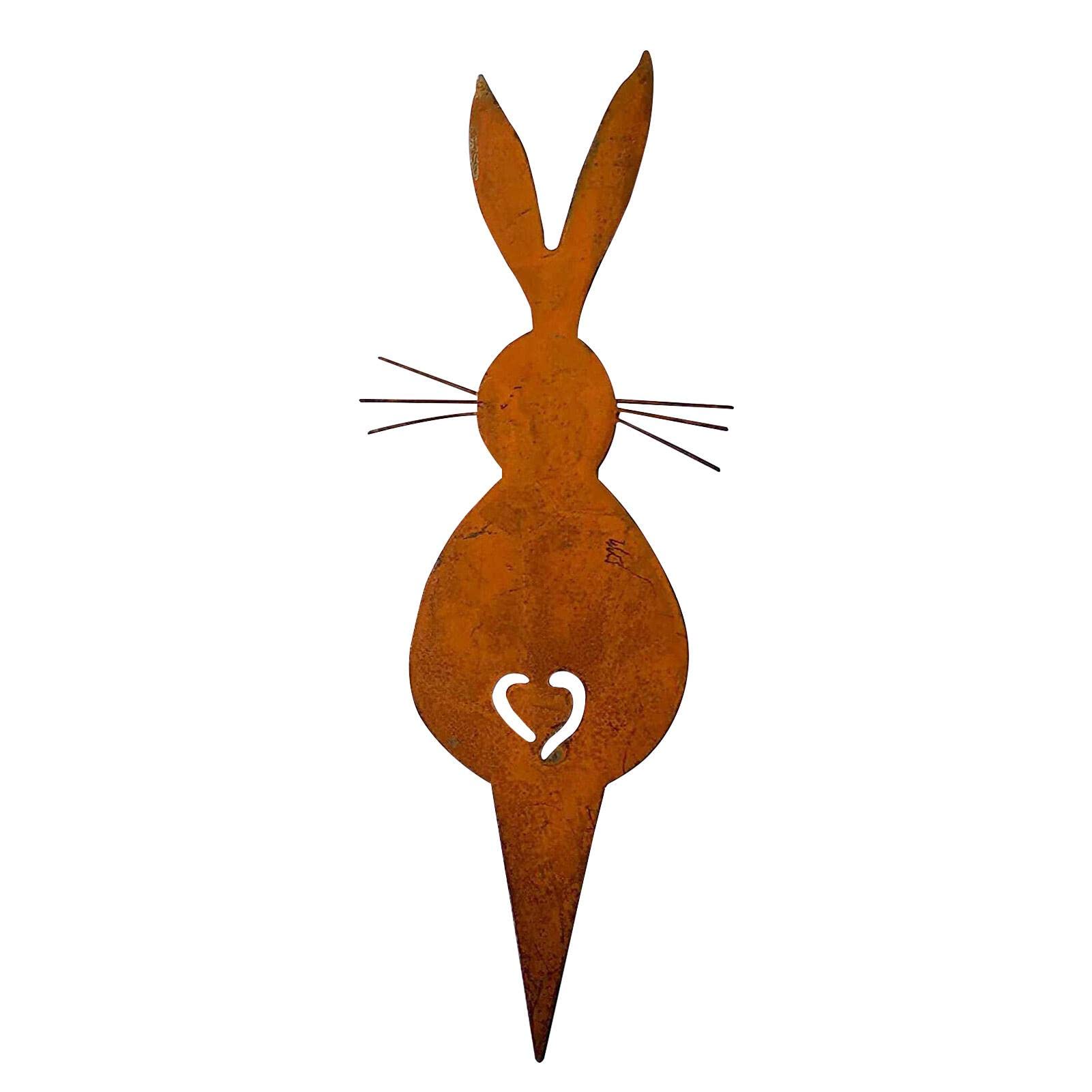 Easter Bunny Yard Stake - Metal Easter Decorations, Bunny Garden Signs & Lawn Ornaments for Planter Pots - Outdoor Spring Decor for Garden, Patio, Porch - Perfect for Easter Celebrations & Spring Home Decor
