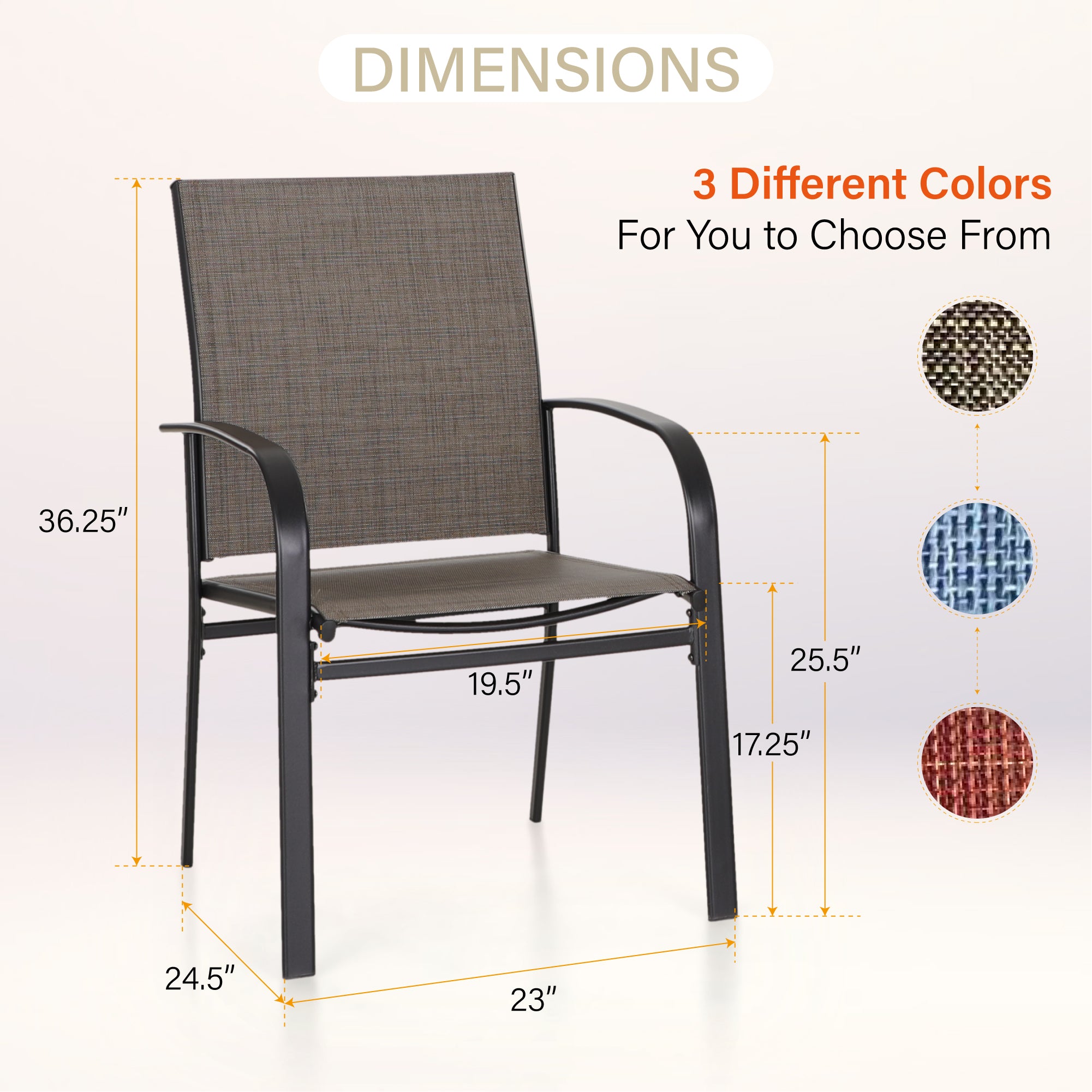 Sophia & William 7-Piece Farmhouse Style Patio Dining Set with Wood Grain Table & Textilene Chairs - Outdoor Garden, Backyard, Poolside Dining Furniture