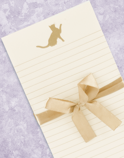 Golden Cat Shopping List Notepads - 50 Sheets, Memo Pad for Grocery Lists & Errands - Perfect for Kitchen, Office & Home Organization