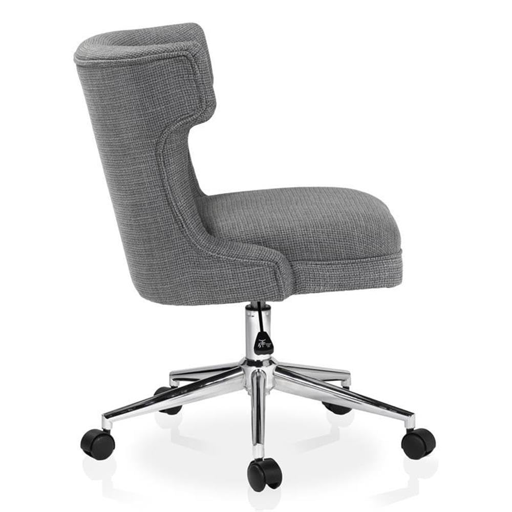 Furniture of America Nillicent Gray Fabric Wingback Office Chair - Ergonomic Executive Desk Chair for Home & Office Workspace