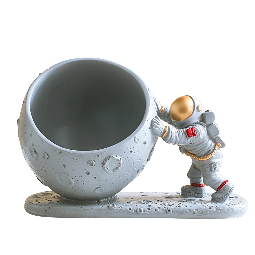 Astronaut Key Storage Bowl - Creative Desk Organizer for Keys, Coins & Snacks | Modern Home Decor & Office Accessories | Perfect for Entryway, Living Room & Workspace (Black/Gray)