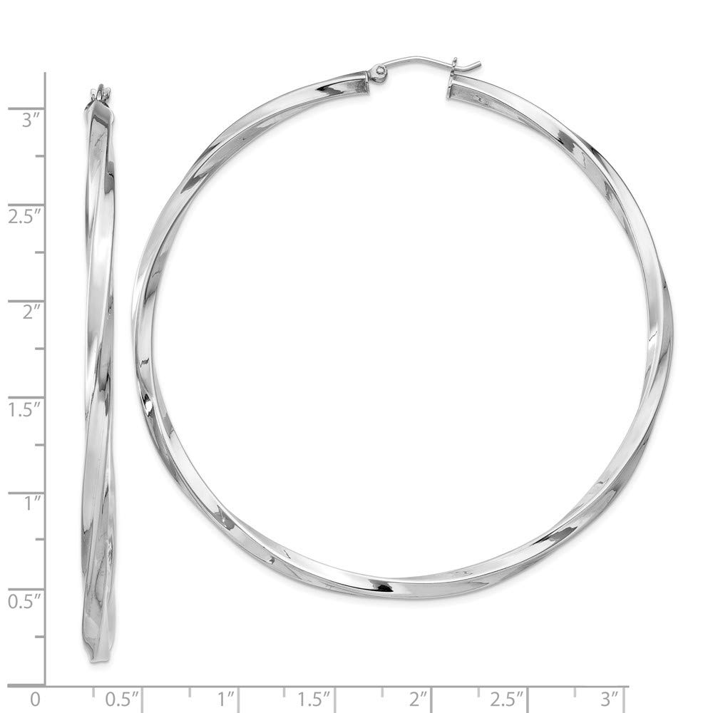925 Sterling Silver Twisted Hoop Classic Loop Tube Earrings (72mm x 70mm) – Elegant Dangle Earrings for Women, Perfect for Parties, Weddings & Everyday Wear