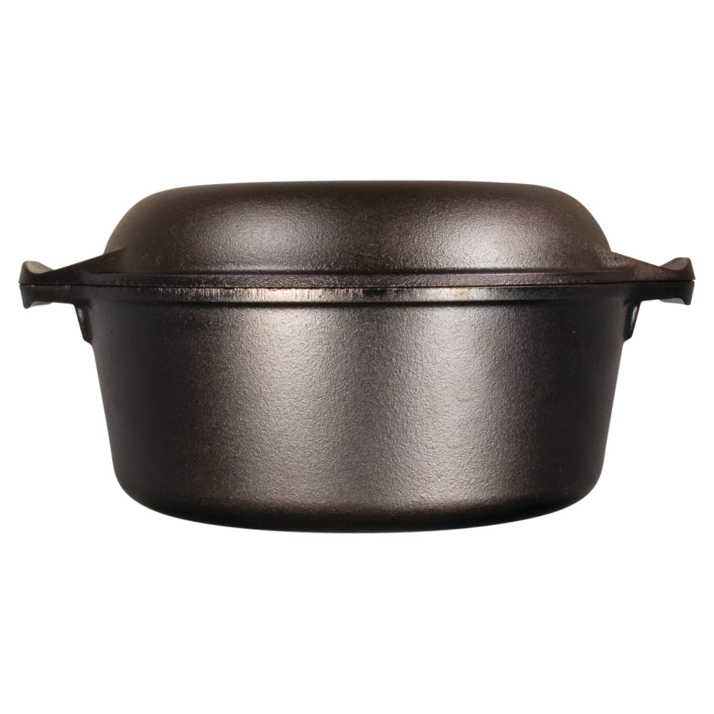 Premium 4.7L Cast Iron Double Dutch Oven - Enameled Cookware for Baking, Braising & Camping - Perfect for Stovetop, Oven & Outdoor Cooking