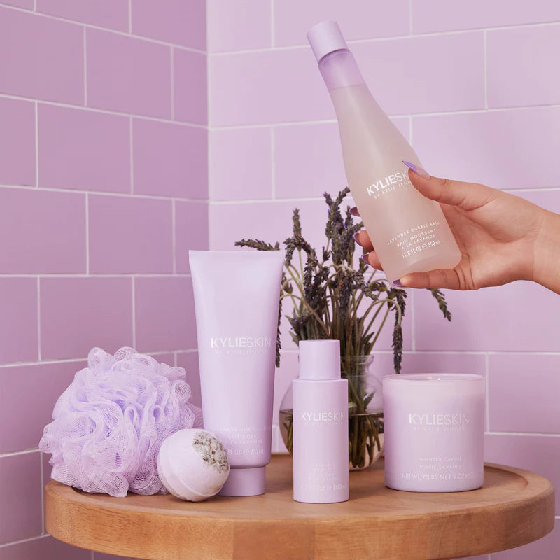 Kylie Cosmetics Lavender Bubble Bath Foam - Relaxing & Moisturizing Bath Soak for Stress Relief & Skin Hydration | Perfect for Spa Nights, Self-Care Routines & Gift Giving