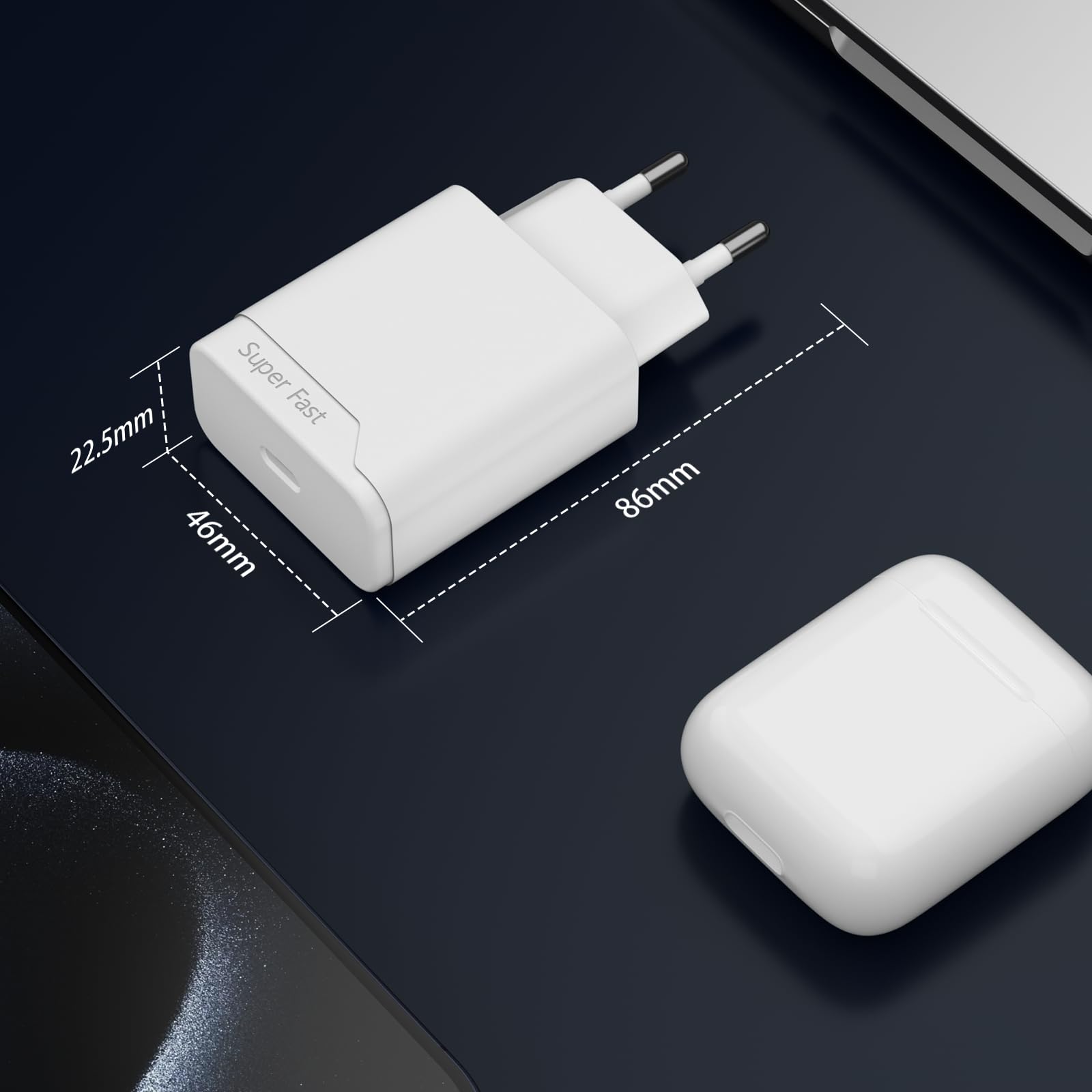 USB C Fast Charger 25W - PD 3.0 Quick Charge Plug for iPhone 16/15/14/13/12/11 Series, iPhone 15 Pro/Pro Max/Plus & iPhone 16 Pro/Pro Max - Compact AC Wall Adapter for Fast Charging at Home, Office or Travel