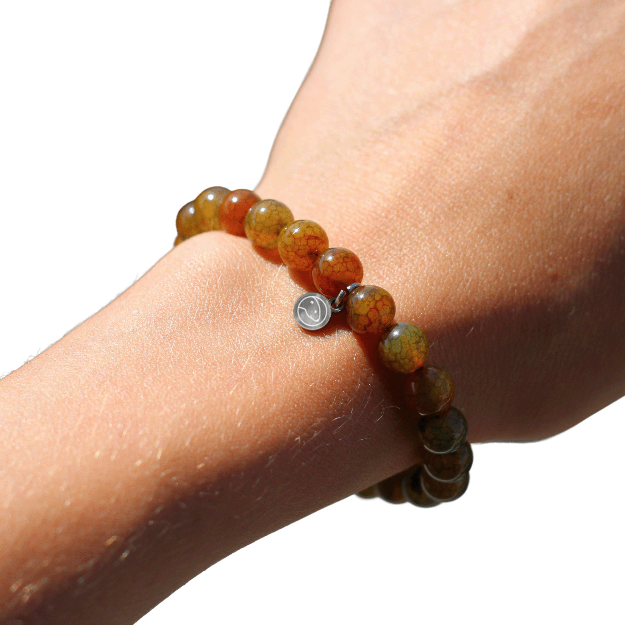 Brown Dragon Pattern Agate Bracelet for Women - Natural Stone Beaded Wristband for Spiritual Healing, Meditation & Fashion Accessories - Perfect for Yoga, Boho Style & Gift Giving