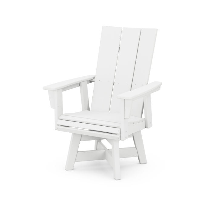 POLYWOOD Modern Curveback Adirondack Swivel Dining Chair - Weather-Resistant Outdoor Patio Furniture for Poolside, Garden & Deck Relaxation