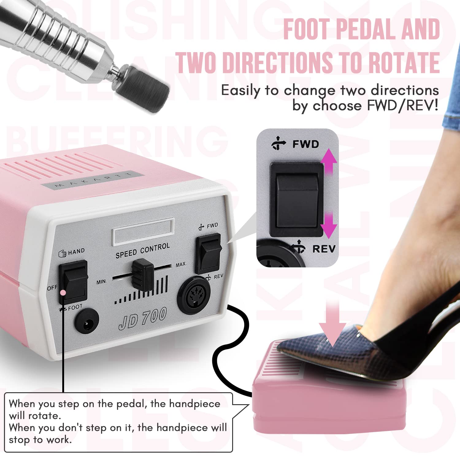 Makartt Poly Nail Gel Kit - Clear Pink Nail Extension Gel Set for Fall Winter with JD700 Electric Nail File Machine | DIY Salon-Quality Manicure at Home