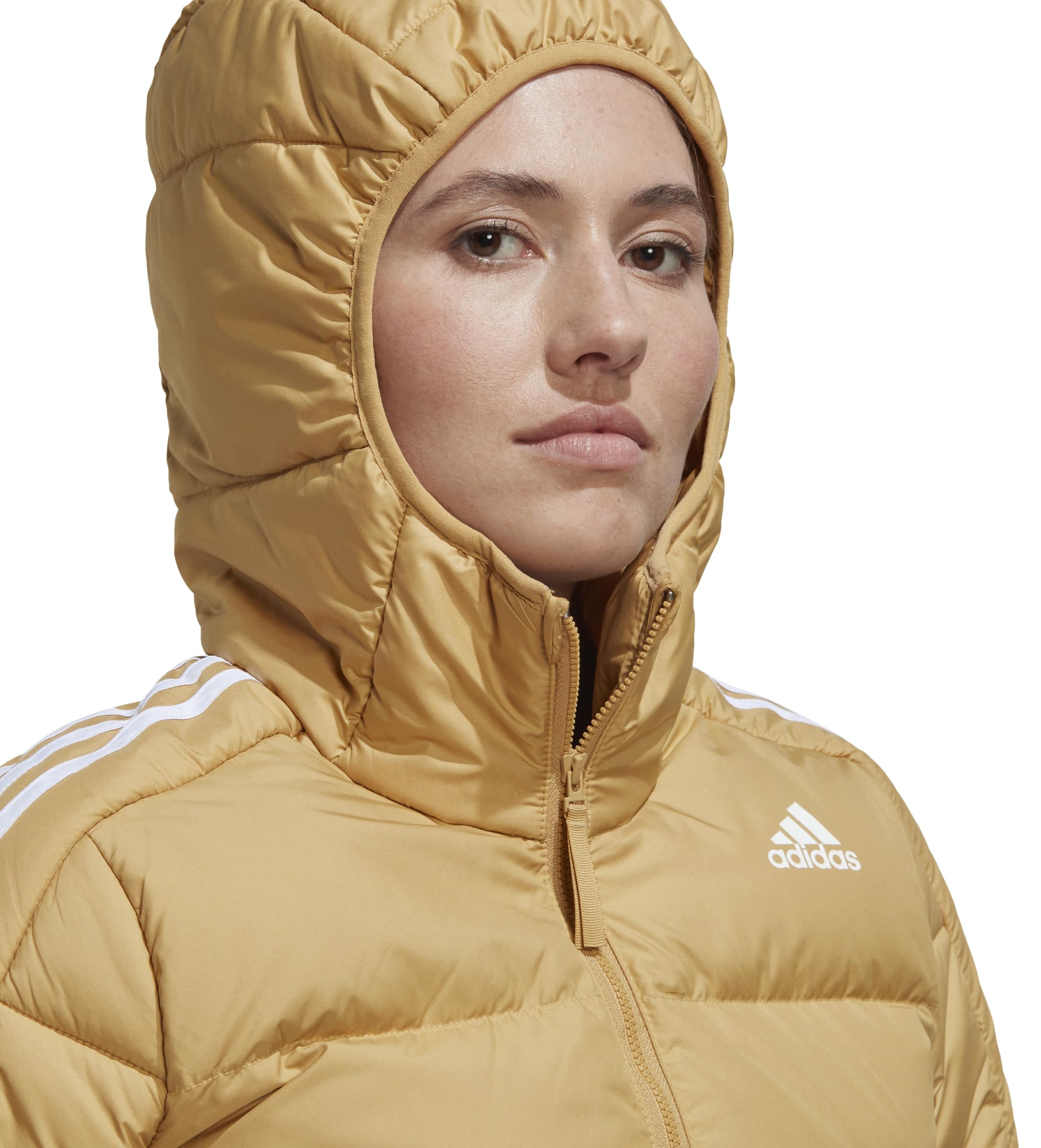 Adidas Women's Essentials Midweight Down Hooded Jacket - Warm Winter Coat for Outdoor Activities, Hiking & Casual Wear
