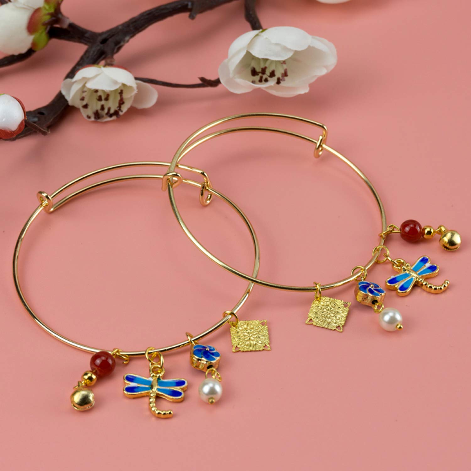 UPINS 60Pcs Gold Expandable Bangle Bracelets - Adjustable Wire Blank Bracelets for Women, DIY Jewelry Making Supplies - Perfect for Crafting, Gift Giving & Boho Fashion Accessories