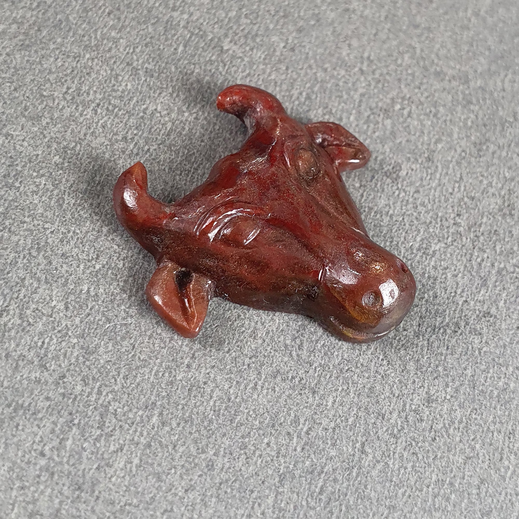 20.50cts Natural Untreated Sapphire Hand Carved Bull Figurine - 24x23mm Multi Sapphire Gemstone Carving for Jewelry Making & Collectibles (Video Included) | Perfect for Home Decor, Gift Giving & Spiritual Healing