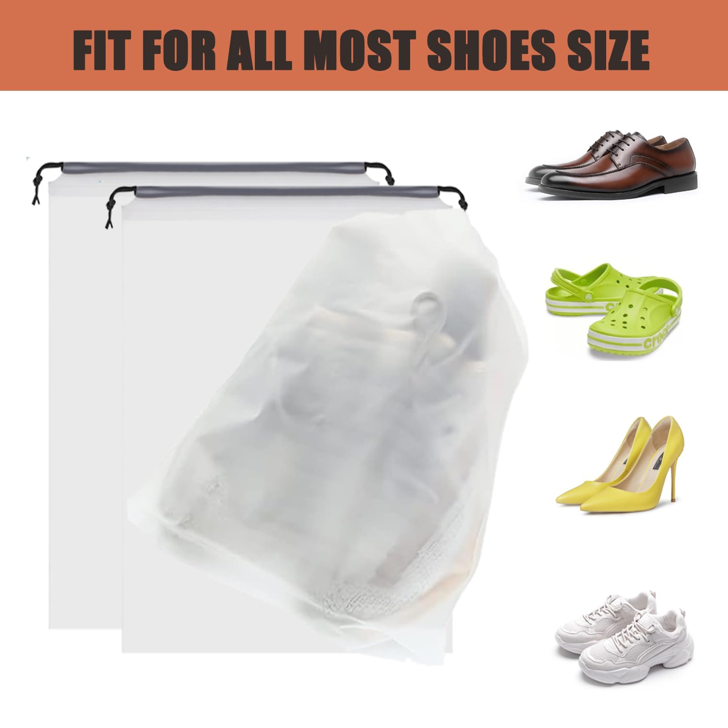 20 Pack Clear Shoe Bags for Travel - 11.8