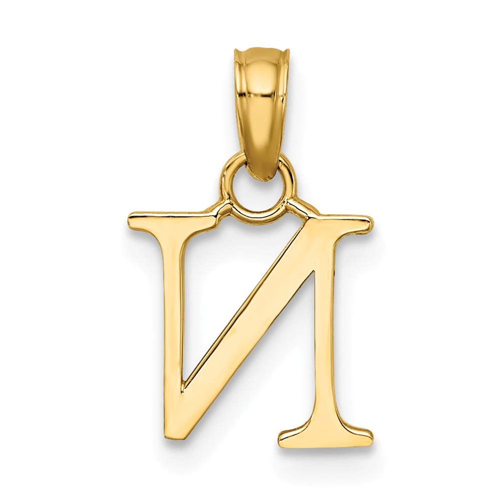 14K Yellow Gold High Polish Block Initial Pendant Necklace - Personalized Jewelry for Women - Perfect for Gifts, Birthdays & Anniversaries