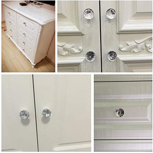 Crystal Plastic Pull Handle Cabinet Knobs - 2Pcs Transparent Drawer Handles for Cupboard, Dresser, Bookcase & Wardrobe - Easy Installation & Modern Home Decor Upgrade