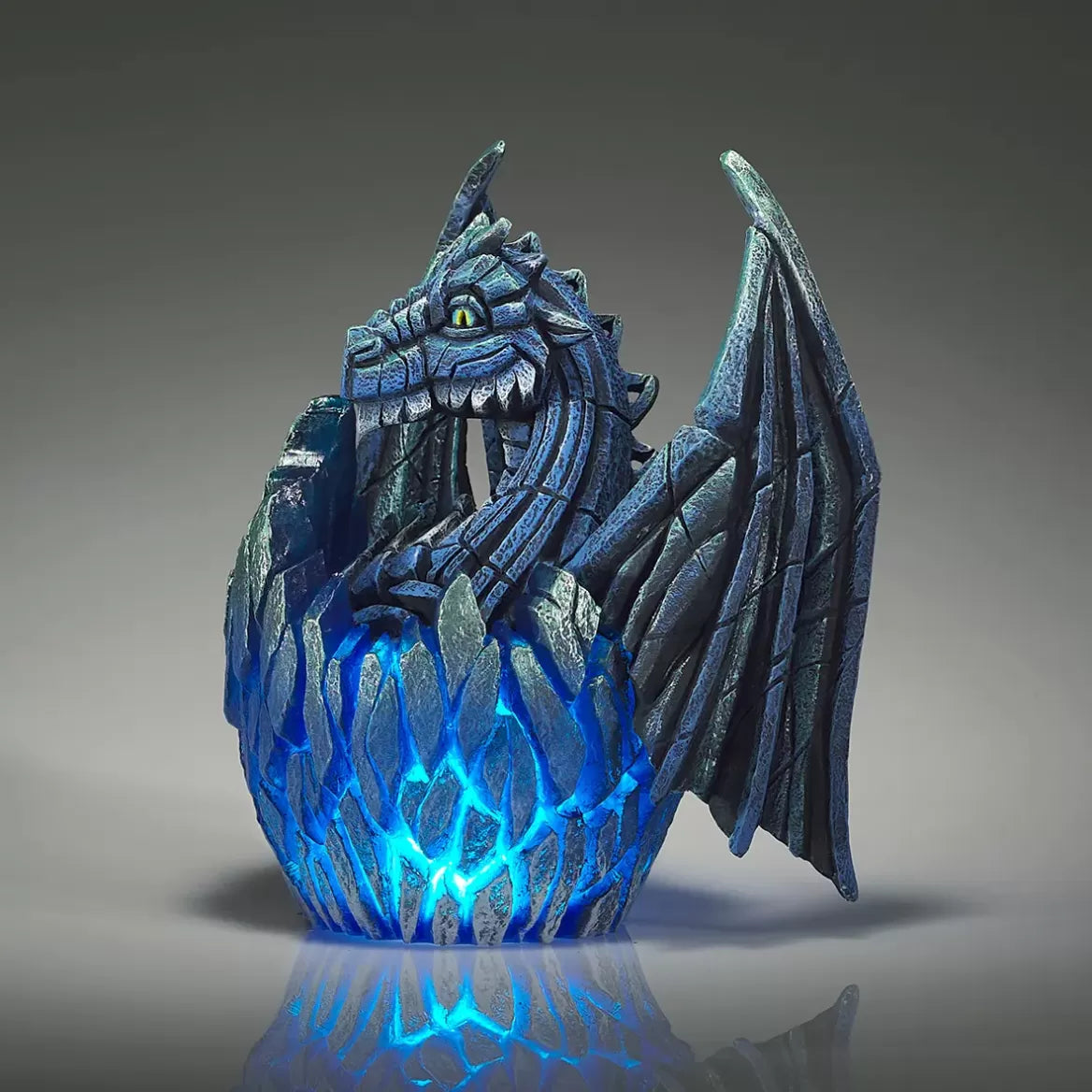 Blue Dragon Egg Edge Sculpture - Handcrafted Asian Home Decor for Living Room, Office & Feng Shui Gifts