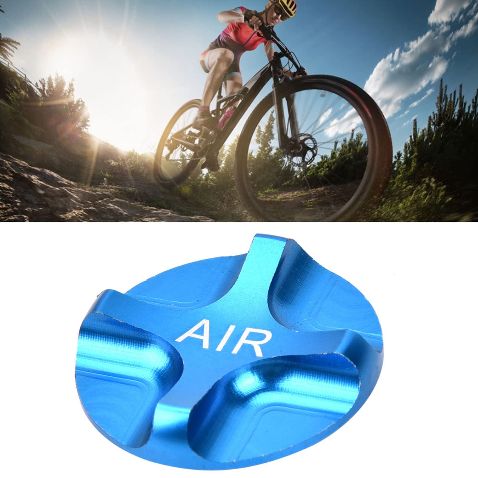 Rockshox Air Valve & Headset - Aluminum Alloy Suspension Fork Front Fork Airtight Valve Cover Accessory (Blue) | MTB Bike Fork Maintenance & Repair Parts for Mountain Biking